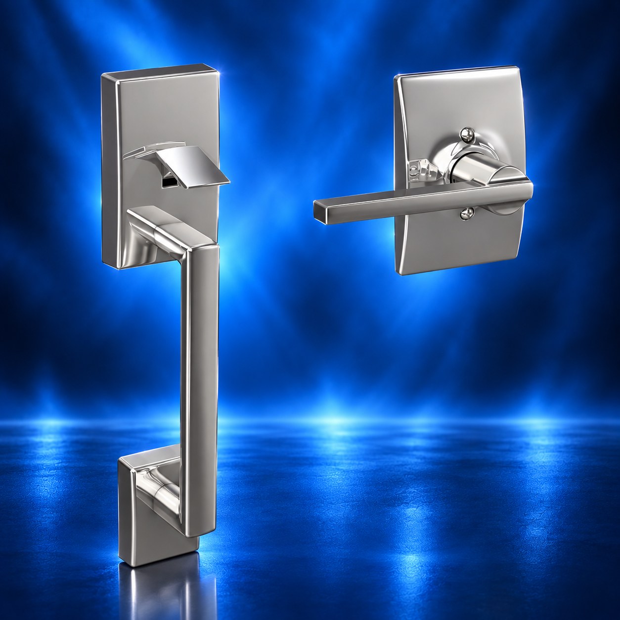 Schlage Century handleset, Bright Chrome