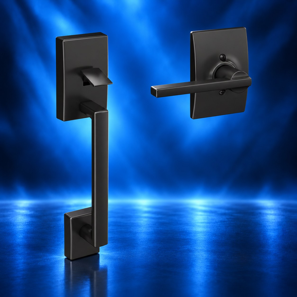 Schlage Century handleset, Flat Black