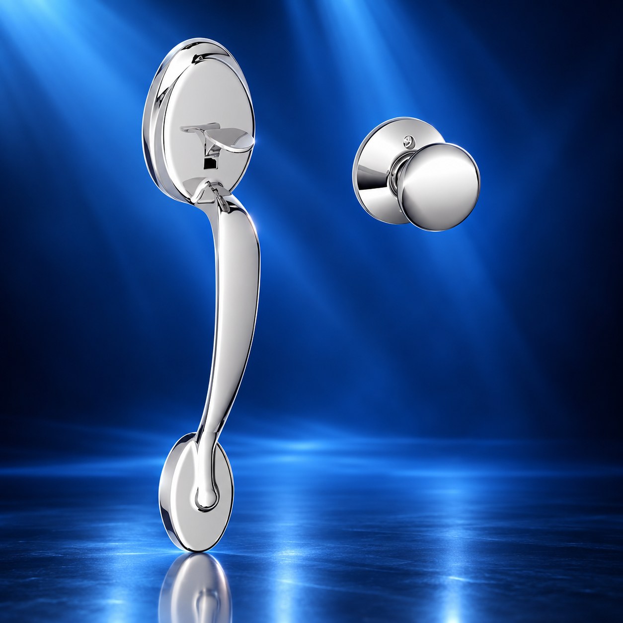 Schlage Plymouth handleset, Bright Chrome